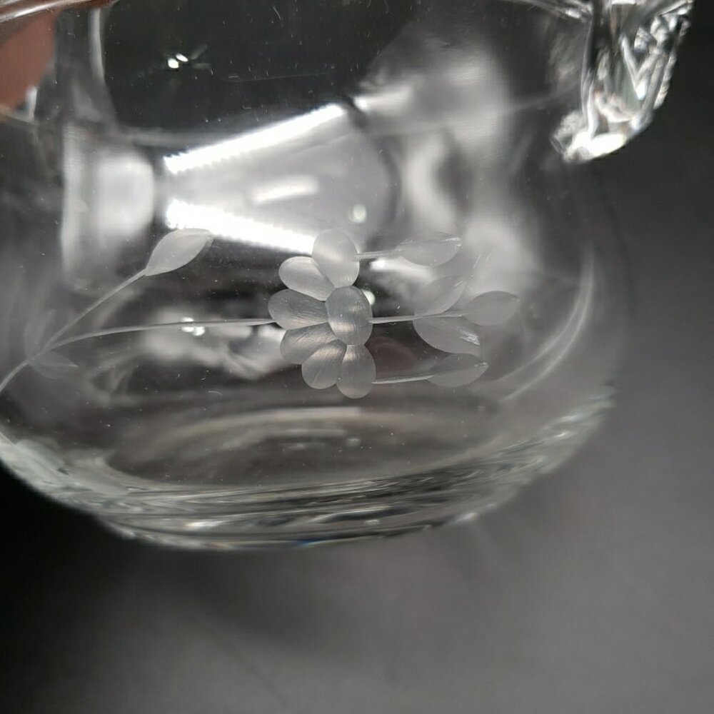 Princess House #685 Heritage Crystal Handled Basket 5" Clear Blown Glass VTG - Picture 11 of 11